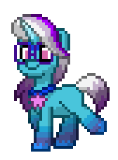 Size: 168x228 | Tagged: safe, comet (g5), auroricorn, pony, pony town, g5, animated, glasses, jewelry, male, necklace, pixel art, simple background, solo, sprite, stallion, transparent background, trotting