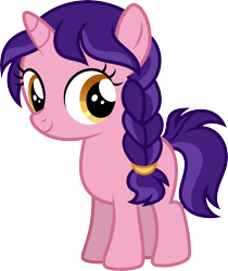 Size: 9568x11408 | Tagged: safe, artist:starryshineviolet, gameloft, raspberry dazzle, pony, unicorn, g4, absurd resolution, braid, braided ponytail, female, filly, foal, ponytail, simple background, solo, transparent background, vector