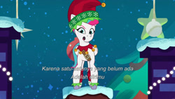 Size: 3072x1727 | Tagged: safe, screencap, zipp storm, pegasus, pony, equestria's got talent, g5, my little pony: tell your tale, spoiler:g5, spoiler:my little pony: tell your tale, spoiler:tyts01e69, :o, female, indonesian, mare, open mouth, solo, subtitles