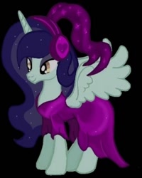 Size: 864x1080 | Tagged: safe, artist:princessmoonlove, oc, oc:princess moonlove, alicorn, pony, alicorn oc, concave belly, djmoonie, horn, needs more jpeg, slender, spread wings, thin, wings