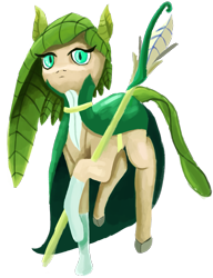 Size: 1207x1570 | Tagged: safe, artist:tazool, oc, oc only, oc:green lily, earth pony, original species, pony, 2024 community collab, derpibooru community collaboration, female, simple background, solo, staff, transparent background