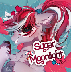 Size: 2484x2500 | Tagged: safe, artist:kefirro7, sugar moonlight, earth pony, pony, g5, cheek fluff, chest fluff, digital art, ear fluff, female, glitter, high res, lipstick, looking at you, makeup, mare, ponytail, smiling, solo, sparkles, unshorn fetlocks