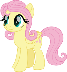 Size: 1485x1600 | Tagged: safe, artist:cloudy glow, fluttershy, pegasus, pony, g4, 1969, alternate hairstyle, barbie, barbie hair, female, mare, movie accurate, simple background, smiling, solo, transparent background, vector