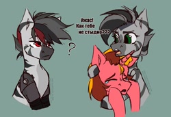 Size: 1280x875 | Tagged: safe, artist:хлебушек, oc, oc:canada, oc:drew dru, oc:kanter, pony, unicorn, zebra