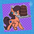 Size: 2500x2500 | Tagged: safe, artist:theratedrshimmer, oc, oc:robertapuddin, earth pony, pony, cake, cherry, chocolate cake, cute, female, food, grunge, high res, mouth hold, ocbetes, passepartout, smiling, solo