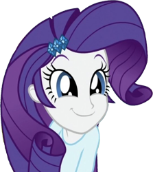 Size: 2250x2520 | Tagged: safe, edit, edited screencap, editor:homersimpson1983, screencap, rarity, human, equestria girls, g4, background removed, blouse, clothes, female, hair, hairpin, happy, high res, not a vector, simple background, smiling, solo, teenager, transparent background