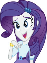 Size: 1860x2520 | Tagged: safe, edit, edited screencap, editor:homersimpson1983, screencap, rarity, equestria girls, equestria girls specials, g4, my little pony equestria girls: dance magic, background removed, belt, blouse, bracelet, breasts, bust, clothes, female, hair, hairpin, hand on chest, jewelry, makeup, not a vector, open mouth, open smile, simple background, skirt, smiling, solo, talking, teenager, teeth, transparent background