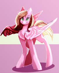 Size: 1928x2376 | Tagged: safe, artist:krissstudios, oc, pegasus, pony, female, folded wings, large wings, long legs, mare, solo, three quarter view, wings