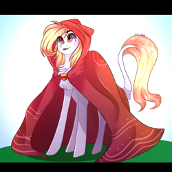 Size: 2000x2000 | Tagged: safe, artist:krissstudios, earth pony, pony, female, high res, little red riding hood, mare, ponified, solo