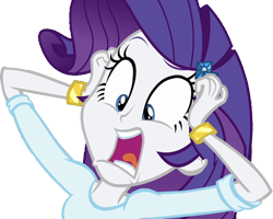 Size: 3151x2520 | Tagged: safe, edit, edited screencap, editor:homersimpson1983, screencap, rarity, human, equestria girls, g4, background removed, blouse, bracelet, breasts, bust, clothes, female, gasp, hair, hairpin, hand on face, hand on head, high res, jewelry, not a vector, open mouth, shocked, simple background, solo, teenager, teeth, transparent background