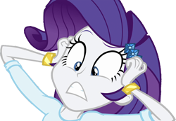 Size: 3652x2520 | Tagged: safe, edit, edited screencap, editor:homersimpson1983, screencap, rarity, human, equestria girls, g4, background removed, blouse, bracelet, breasts, bust, clothes, female, gasp, hair, hairpin, hand on face, hand on head, high res, jewelry, not a vector, open mouth, shocked, simple background, solo, teenager, teeth, transparent background