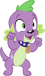 Size: 1489x2520 | Tagged: safe, edit, edited screencap, editor:homersimpson1983, screencap, spike, spike the regular dog, dog, equestria girls, g4, background removed, bipedal, collar, male, not a vector, simple background, solo, transparent background
