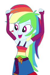 Size: 4000x6000 | Tagged: safe, artist:jadeharmony, rainbow dash, human, equestria girls, g4, armpits, arms in the air, bare shoulders, clothes, dress, fall formal outfits, female, hands in the air, simple background, sleeveless, sleeveless dress, solo, transparent background, vector