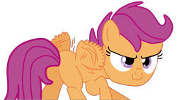 Size: 4000x2275 | Tagged: safe, artist:jadeharmony, scootaloo, pegasus, pony, g4, sleepless in ponyville, butt, buzzing wings, plot, scootabutt, simple background, solo, transparent background, wings