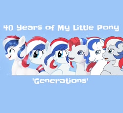 Size: 1188x1096 | Tagged: safe, oc, oc only, oc:britannia (uk ponycon), earth pony, pony, uk ponycon, g1, g2, g3, g4, g5, 40th anniversary, generation leap, mascot, movie accurate, nation ponies, ponified, style comparison, united kingdom