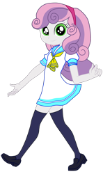 Size: 1900x3204 | Tagged: safe, artist:gmaplay, sweetie belle, human, equestria girls, g4, clothes, pretty sailor crew, school uniform, simple background, socks, solo, thigh highs, transparent background