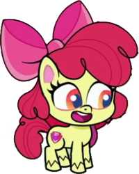Size: 270x337 | Tagged: safe, edit, edited screencap, editor:pascalmulokozi2, screencap, apple bloom, earth pony, pony, disappearing act, g4, g4.5, my little pony: pony life, background removed, female, filly, foal, not a vector, simple background, solo, transparent background