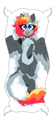 Size: 2240x5024 | Tagged: safe, artist:crazysketch101, oc, oc only, oc:crazy looncrest, pegasus, pony, body pillow, leonine tail, simple background, solo, tail, transparent background