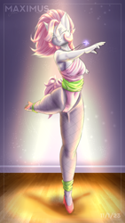 Size: 2160x3840 | Tagged: safe, artist:maximus, oc, oc:jaiden dandelion mist, anthro, ballet, clothes, eyes closed, female, high heels, high res, shoes, solo