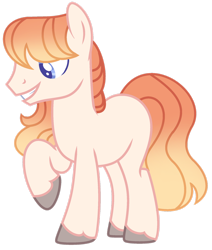 Size: 1280x1511 | Tagged: safe, artist:andromedaheartacheyt, oc, oc only, oc:honey crisp, earth pony, pony, base used, earth pony oc, male, offspring, parent:big macintosh, parent:rarity, parents:rarimac, simple background, smiling, solo, stallion, transparent background, unshorn fetlocks