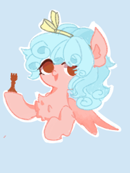 Size: 1600x2133 | Tagged: safe, artist:pumpkin06970, cozy glow, pegasus, pony, g4, bust, female, filly, foal, light blue background, portrait, rook, simple background, solo