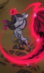 Size: 720x1204 | Tagged: safe, artist:witherslayer73, oleander (tfh), classical unicorn, pony, unicorn, them's fightin' herds, cloven hooves, community related, curved horn, female, glowing, glowing horn, hoers, horn, leonine tail, magic, mare, rearing, slender, solo, tail, telekinesis, thin, unshorn fetlocks