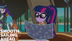 Size: 1280x720 | Tagged: safe, edit, edited screencap, editor:quoterific, screencap, rarity, sci-twi, twilight sparkle, human, equestria girls, g4, my little pony equestria girls: better together, the salty sails