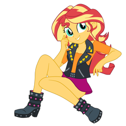 Size: 2214x2211 | Tagged: safe, artist:gmaplay, sunset shimmer, human, equestria girls, g4, clothes, female, high res, miniskirt, simple background, skirt, solo, transparent background