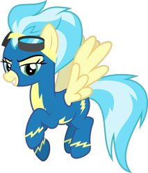 Size: 3169x3716 | Tagged: safe, artist:starryshineviolet, misty fly, pegasus, pony, g4, newbie dash, clothes, female, flying, goggles, high res, mare, simple background, smug, solo, transparent background, uniform, vector, wings, wonderbolts, wonderbolts uniform