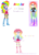 Size: 904x1254 | Tagged: safe, artist:prettycelestia, pinkie pie, rainbow dash, oc, oc only, oc:apalla skittle, oc:neon zap, oc:skittle scoop, human, equestria girls, g4, belt buckle, boots, bracelet, clothes, fusion, fusion:pinkie pie, fusion:pinkiedash, fusion:rainbow dash, high heel boots, jewelry, multicolored hair, multiple arms, purple eyes, rainbow hair, shoes, shorts, simple background, stockings, thigh highs, white background