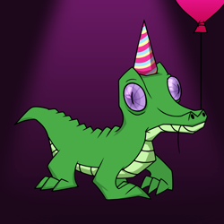 Size: 2000x2000 | Tagged: safe, artist:liminalbunny, gummy, alligator, g4, balloon, high res, scales, solo