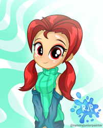 Size: 2015x2490 | Tagged: safe, artist:rjp.rammy, oc, oc:sierra candle, human, equestria girls, g4, clothes, female, high res, solo, sweater, tan skin