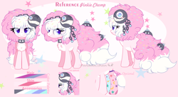 Size: 3864x2100 | Tagged: safe, artist:2pandita, oc, oc:pinkie chomp, earth pony, pony, female, high res, mare, reference sheet, solo
