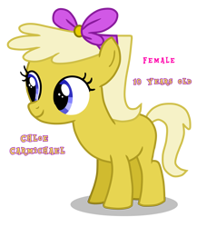 Size: 3548x4096 | Tagged: artist needed, safe, earth pony, pony, g4, art style, blue eyes, chloe carmichael, digital art, drawing, female, filly, foal, ponified, ribbon, simple background, solo, the fairly oddparents, transparent background