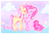 Size: 2350x1588 | Tagged: safe, artist:veianaan, fluttershy, pinkie pie, earth pony, pegasus, pony, g4, cheek kiss, cloud, cute, diapinkes, duo, duo female, eyes closed, female, floating heart, flower, grass, heart, kissing, lesbian, mare, one eye closed, ship:flutterpie, shipping, shyabetes, sitting, sitting up, smiling