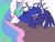 Size: 2160x1620 | Tagged: safe, artist:kaifeather, princess celestia, princess luna, alicorn, pony, g4, duo, female, horn, implied incest, implied lesbian, implied princest, implied shipping, mare, meme, spread wings, wheeze, wings