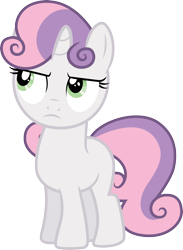Size: 3000x4095 | Tagged: safe, artist:cloudy glow, sweetie belle, pony, unicorn, for whom the sweetie belle toils, g4, .ai available, female, filly, foal, simple background, solo, sweetie belle is not amused, transparent background, unamused, vector