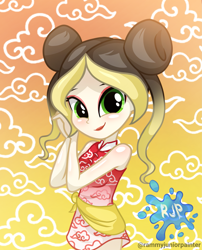 Size: 2015x2490 | Tagged: safe, artist:rjp.rammy, oc, oc:wei ling, human, equestria girls, g4, bare shoulders, cheongsam, clothes, dress, female, high res, sleeveless, solo