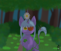 Size: 3100x2600 | Tagged: safe, oc, oc only, pony, unicorn, chest fluff, flower, forest, high res, solo