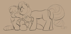 Size: 1280x627 | Tagged: safe, artist:ricktin, rarity, oc, oc:peppermint lime, pony, g4, diaper, diaper fetish, fetish, non-baby in diaper, sketch