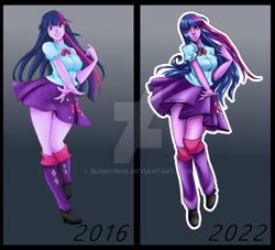 Size: 1024x931 | Tagged: safe, artist:bunnynha, twilight sparkle, human, equestria girls, g4, deviantart watermark, obtrusive watermark, redraw, solo, watermark