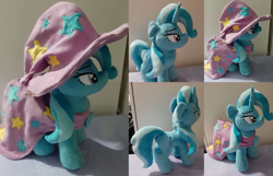 Size: 4707x3024 | Tagged: safe, artist:plushiesshy, trixie, pony, unicorn, g4, cape, clothes, commission, hat, irl, multiple views, photo, plushie, trixie's cape, trixie's hat