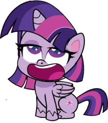 Size: 424x481 | Tagged: safe, edit, edited screencap, editor:pascalmulokozi2, screencap, twilight sparkle, alicorn, pony, g4.5, my little pony: pony life, the fast and the furriest, background removed, bored, female, mare, not a vector, open mouth, simple background, solo, transparent background, twilight sparkle (alicorn)