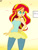 Size: 1536x2048 | Tagged: safe, alternate version, artist:diegosagiro, sunset shimmer, human, equestria girls, g4, clothes, female, inanimate tf, mannequin, mannequin transformation, multiple variants, partially undressed, sign, solo, surprised, transformation