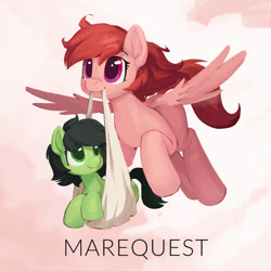 Size: 700x700 | Tagged: safe, artist:quotepony, oc, oc only, oc:filly anon, oc:mare mare, pony, album, album cover, bandcamp, female, filly, game, mare, marequest