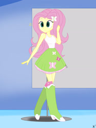 Size: 2448x3264 | Tagged: safe, artist:diegosagiro, fluttershy, human, equestria girls, g4, boots, clothes, female, high heel boots, high res, inanimate tf, mannequin, mannequin tf, multiple variants, price tag, shoes, solo, transformation