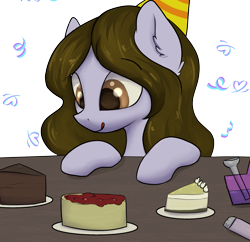 Size: 2073x2007 | Tagged: safe, artist:dumbwoofer, oc, oc only, oc:dumbwoofer, earth pony, pony, birthday, birthday cake, bong, cake, ear fluff, female, food, hat, high res, lighter, mare, party hat, simple background, solo, transparent background