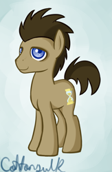 Size: 1255x1920 | Tagged: safe, artist:cottonsulk, doctor whooves, time turner, earth pony, pony, g4, male, solo, stallion