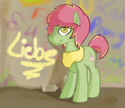 Size: 1280x1106 | Tagged: safe, artist:cottonsulk, oc, oc only, oc:fololion, pony, graffiti, solo