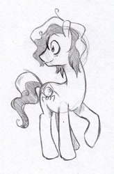 Size: 308x469 | Tagged: safe, artist:ask-tootie-frootie, oc, oc only, oc:cottonsulk, earth pony, pony, male, monochrome, solo, stallion